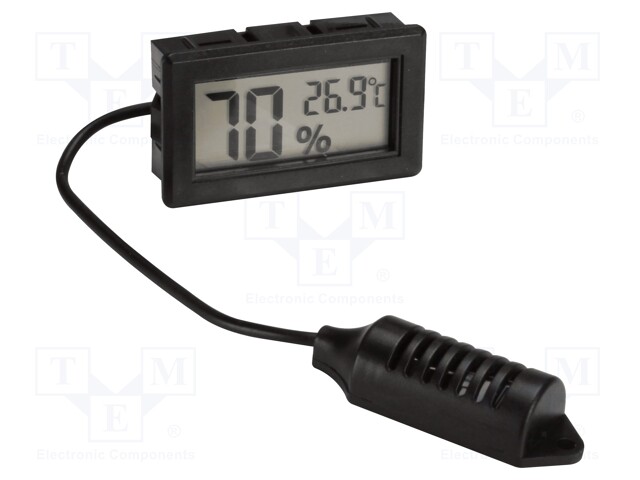 Thermo-hygrometer; digital; on panel; LCD; Temp: -50÷70°C; Len: 1m