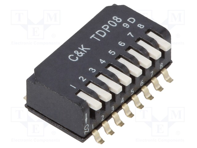 Switch: DIP-SWITCH; Poles number: 8; OFF-ON; 0.025A/25VDC; Pos: 2