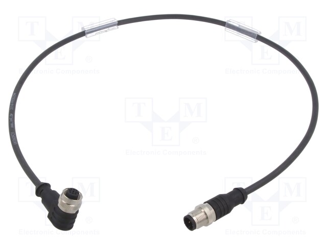 Connection lead; PIN: 4; 0.6m; plug; -25÷80°C; Insulation: PUR; IP67