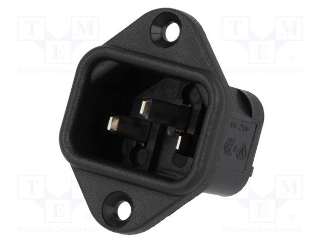 Connector: AC supply; socket; male; 10A; 250VAC; IEC 60320; C14 (E)