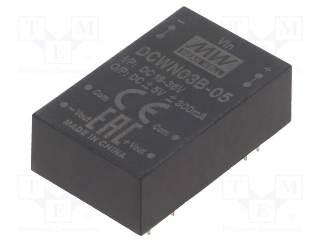 Converter: DC/DC; 3W; Uin: 18÷36V; Uout: 5VDC; Uout2: -5VDC; DIP24