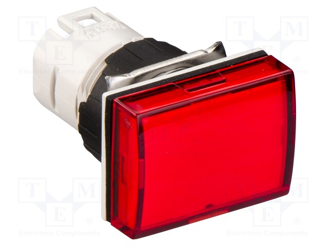 Indicator Lens, Red, Rectangular, 16 mm, Pilot Light Head