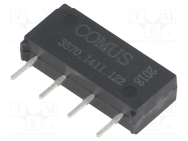 Relay: reed; SPST-NO; Ucoil: 12VDC; 500mA; max.200VDC; 10W; THT; SIP