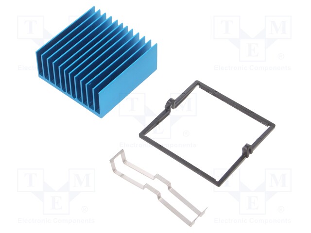 Heatsink: extruded; grilled; blue; L: 40mm; W: 40mm; H: 17.5mm