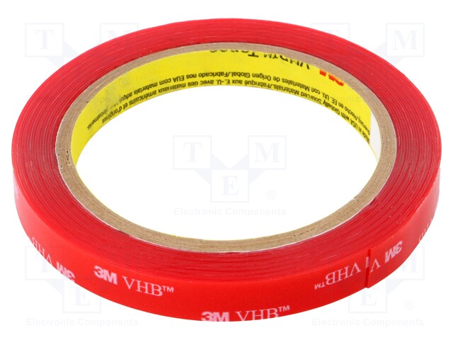 Tape: fixing; W: 12mm; L: 5.5m; Thk: 500um; acrylic; transparent