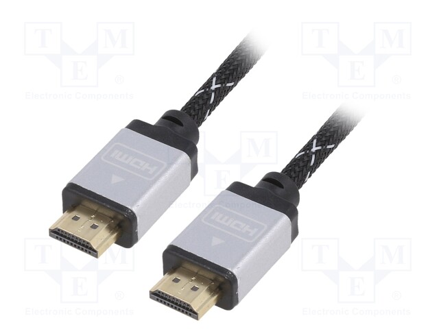 Cable; HDMI 2.0; HDMI plug,both sides; 1.5m; black; 30AWG