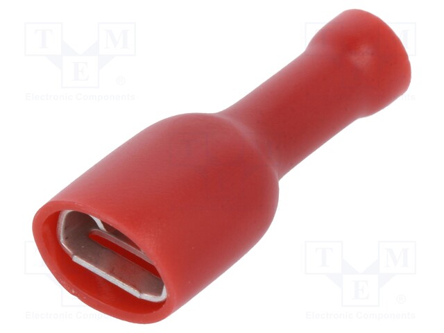 Terminal: flat; 6.3mm; 0.8mm; female; 0.5÷1.5mm2; crimped; red