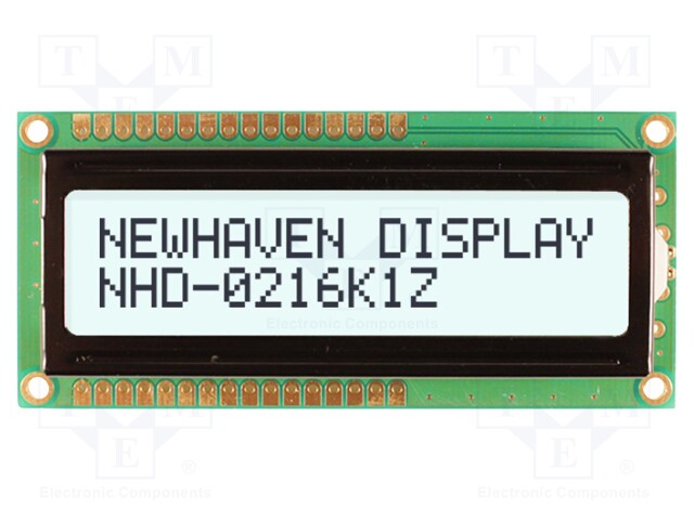 Display: LCD; alphanumeric; FSTN Positive; 16x2/2x16; white; LED