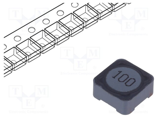 Inductor: wire; SMD; 10uH; 4A; 25mΩ; 12x12x6mm; ±20%; -40÷125°C