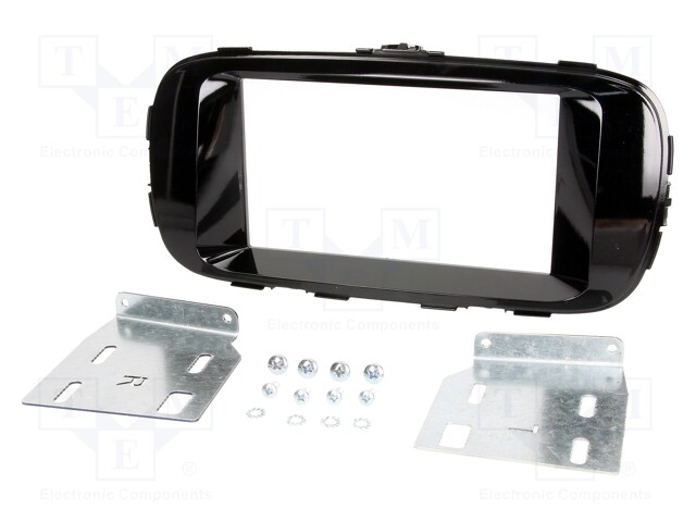 Radio mounting frame; Kia; 2 DIN; black gloss