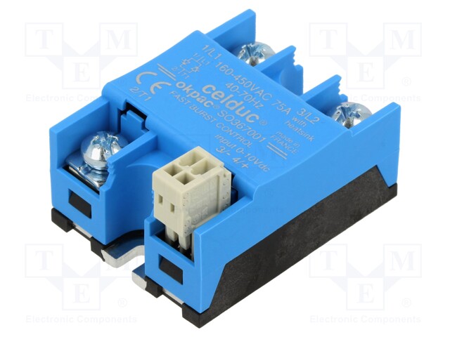 Relay: solid state; Ucntrl: 0÷10VDC; 75A; 160÷450VAC; -40÷90°C