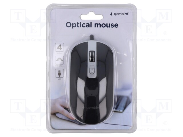 Optical mouse; black,silver; USB A; wired; 1.35m; No.of butt: 4