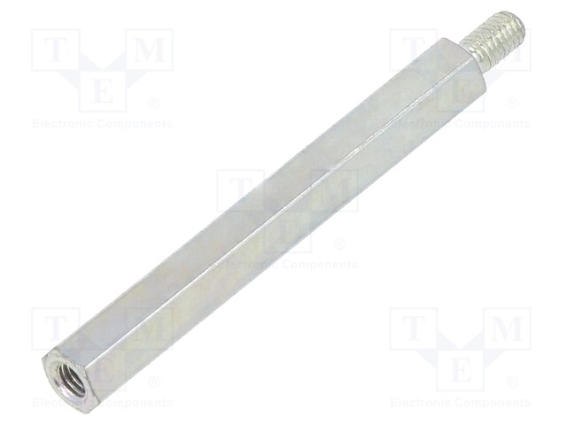 Screwed spacer sleeve; Int.thread: M3; 40mm; Ext.thread: M3; steel