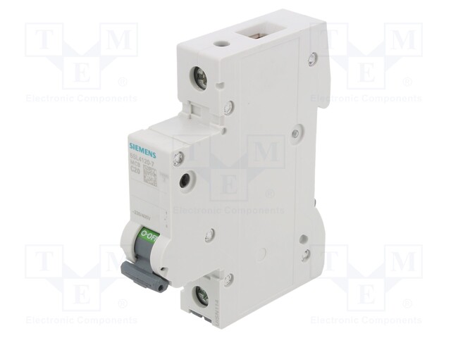 Circuit Breaker, MCB, 5SL4, 1P, 10 kA, 400 V, 20 A