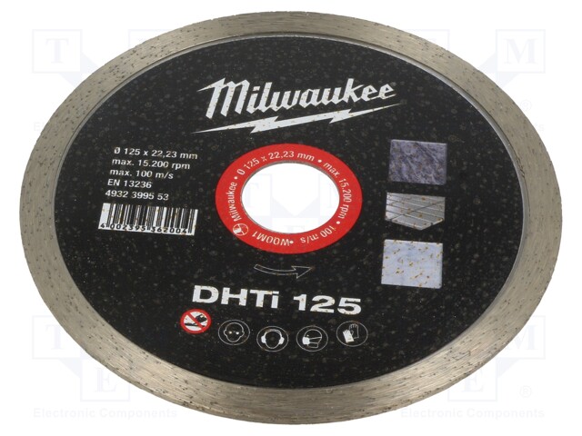 Cutting diamond wheel; Ø: 125mm; Øhole: 22.2mm; ceramic tile