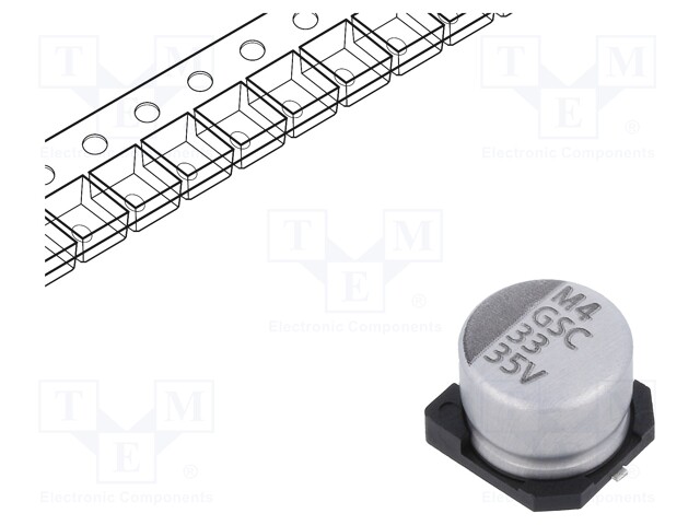 Capacitor: electrolytic; SMD; 33uF; ±20%; -55÷105°C; Series: GSC