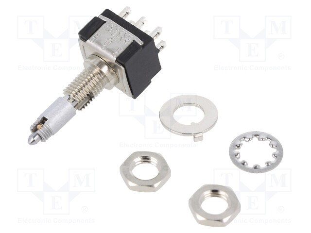 Switch: toggle; Pos: 3; DPDT; ON-ON-ON; 6A/125VAC; 6A/6VDC; 20mΩ