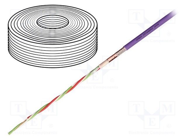 Wire: data transmission; chainflex® CFBUS; 4x0,5mm2; TPE; violet