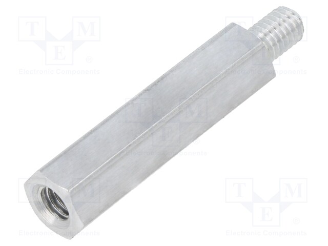 Screwed spacer sleeve; Int.thread: M6; 40mm; Ext.thread: M6