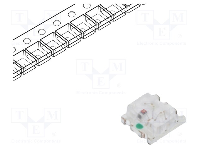 LED; SMD; 0805; red; 2.8÷10mcd; 2x1.25x0.4mm; 130°; 2.1÷2.6V; 20mA