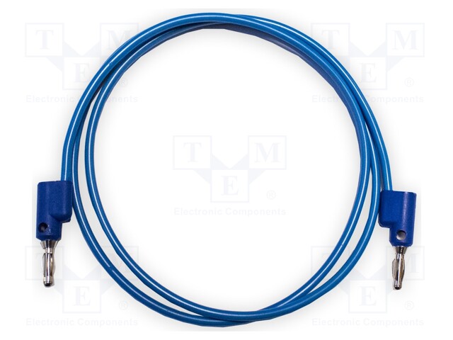 Test lead; 15A; banana plug 4mm,both sides; Urated: 1kV; blue