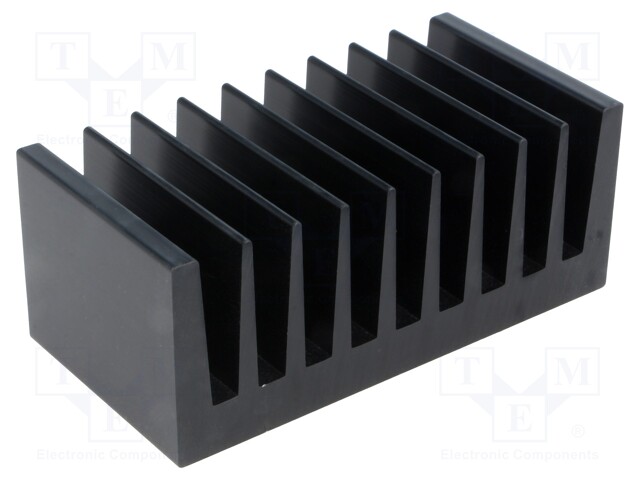 Heatsink: extruded; grilled; black; L: 50mm; W: 100mm; H: 40mm; 1.8K/W