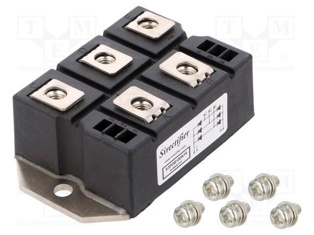 Three-phase bridge rectifier; Urmax: 1.6kV; If: 180A; Ifsm: 1.8kA