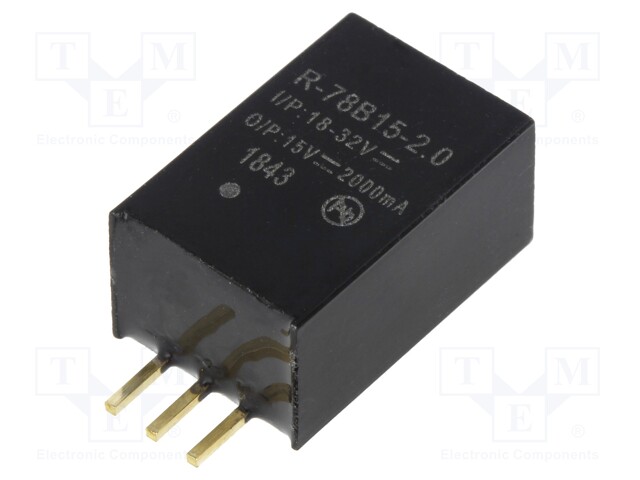 Converter: DC/DC; 30W; Uin: 18÷32V; Uout: 15VDC; Iout: 2A; SIP3; 4g