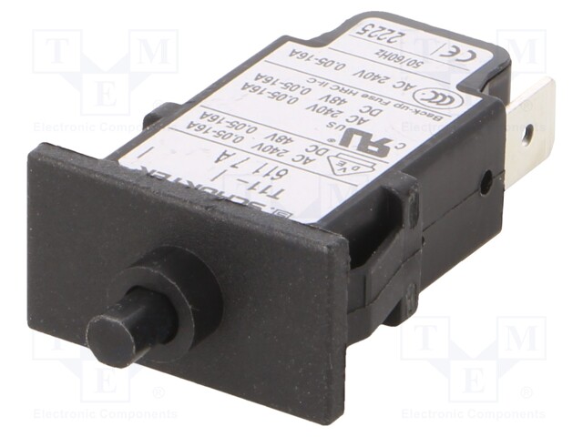 Circuit breaker; Urated: 240VAC; 48VDC; 7A; SPST; Poles: 1; SNAP-IN