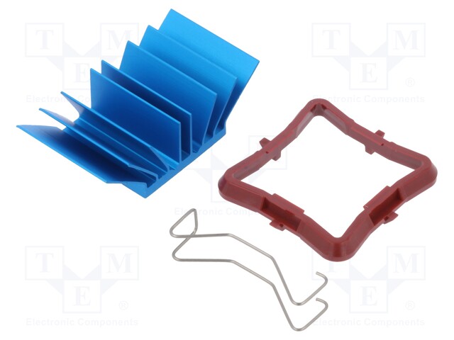 Heatsink: extruded; grilled; blue; L: 23mm; W: 23mm; H: 12.5mm