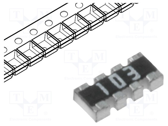 Resistor network: Y; 15Ω; SMD; 0804; No.of resistors: 4; 63mW; ±5%
