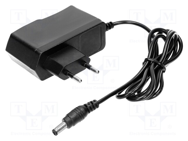 Power supply: switched-mode; plug; 12VDC; 1A; 12W; Plug: EU; black