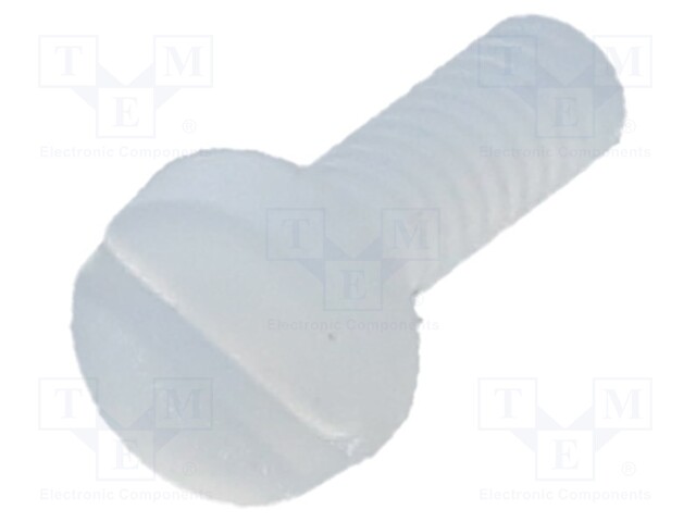 Screw; M2x6; 0.4; Head: cheese head; slotted; 0,6mm; polyamide