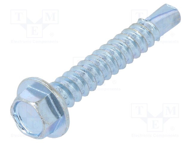 Screw; for metal; 3,9x25; Head: hexagonal; hardened steel; zinc