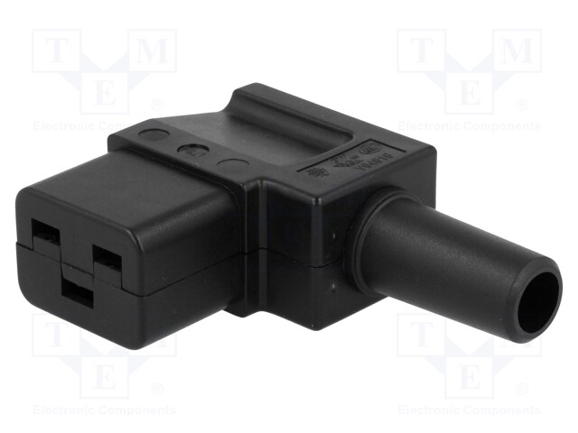 Connector: AC supply; plug; female; 16A; 250VAC; IEC 60320; C19 (J)