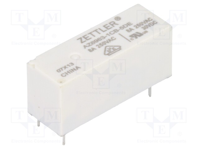 Relay: electromagnetic; SPDT; Ucoil: 5VDC; 8A/250VAC; 8A/30VDC; 8A