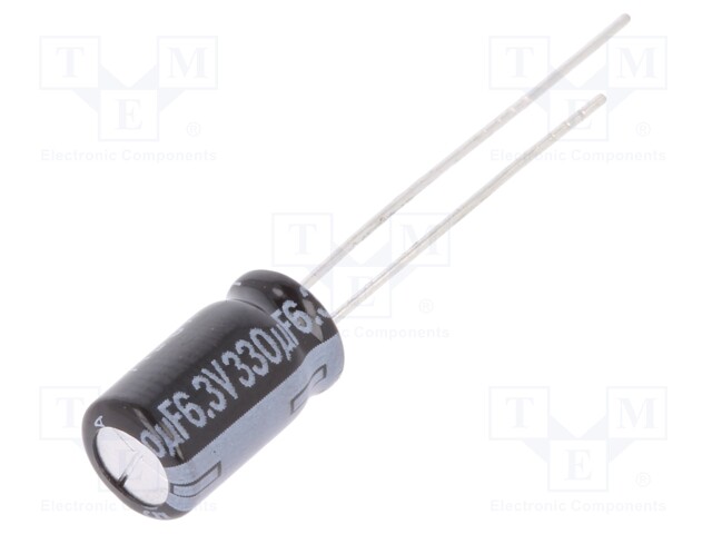 Capacitor: electrolytic; low impedance; THT; 330uF; 6.3VDC; ±20%