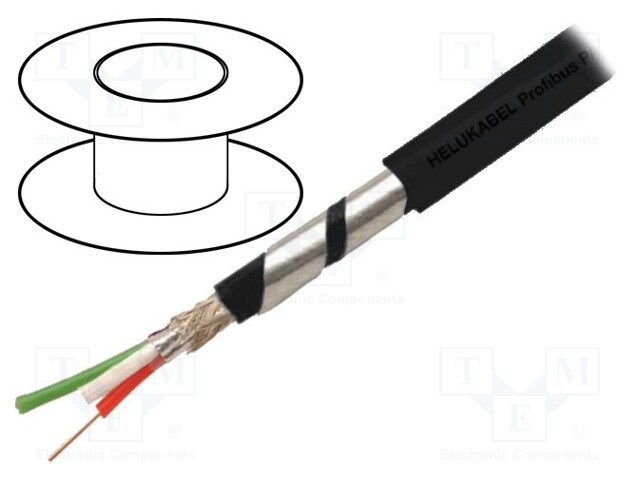 Wire; PROFIBUS,non-hazardous areas; 1x2x1,02mm2; solid; Cu; PVC