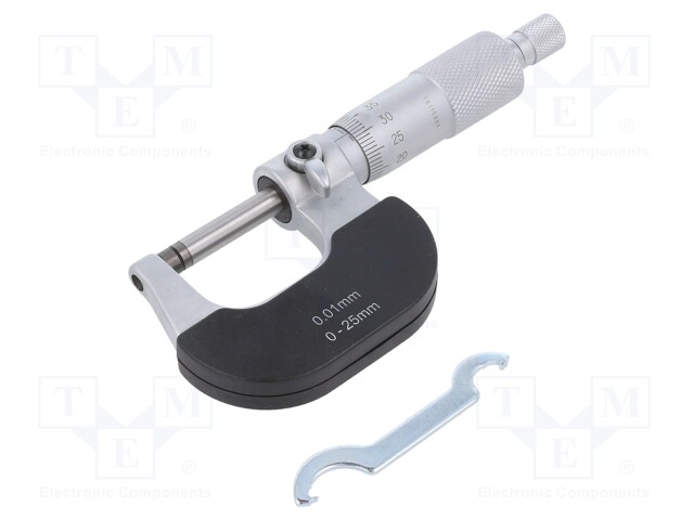 Micrometer screw; Range: 0÷25mm