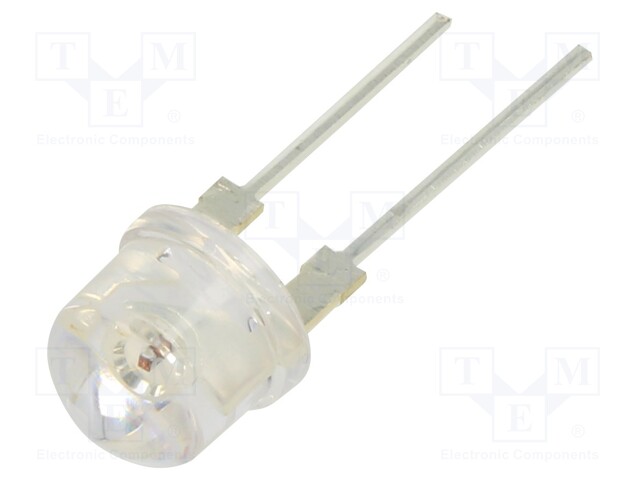 LED; 8mm; red; 100°; Front: convex; Pitch: 5.16mm; 14÷18lm