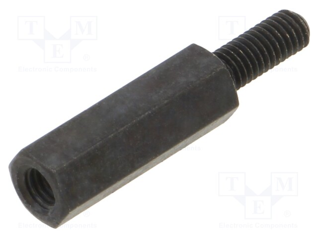 Screwed spacer sleeve; 20mm; Int.thread: M4; Ext.thread: M4; steel