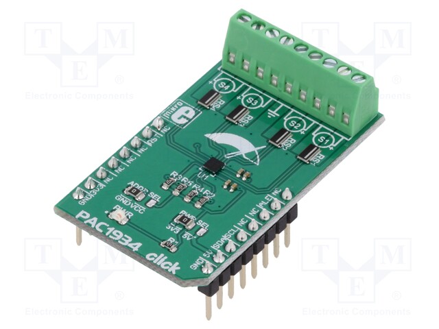 Click board; DC power/energy monitor; I2C; PAC1934; 3.3/5VDC