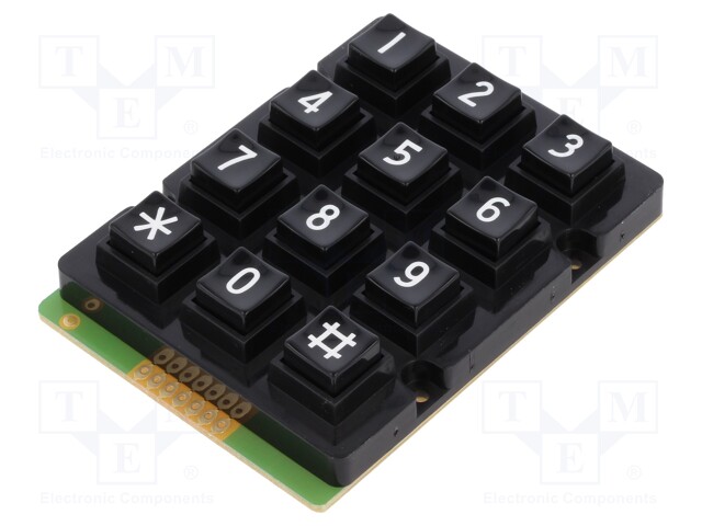 Keypad: plastic; No.of butt: 12; none; plastic; 200mΩ; 1N; 20mA