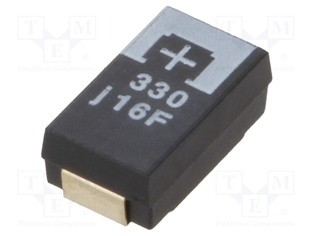 Capacitor: tantalum-polymer; 330uF; 6.3VDC; TPF; SMD; ±20%; 2000h