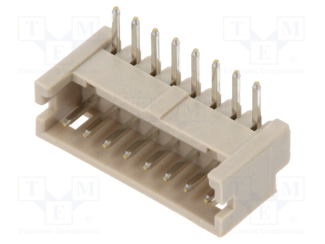 Socket; wire-board; male; DF13; 1.25mm; PIN: 8; THT; on PCBs; tinned