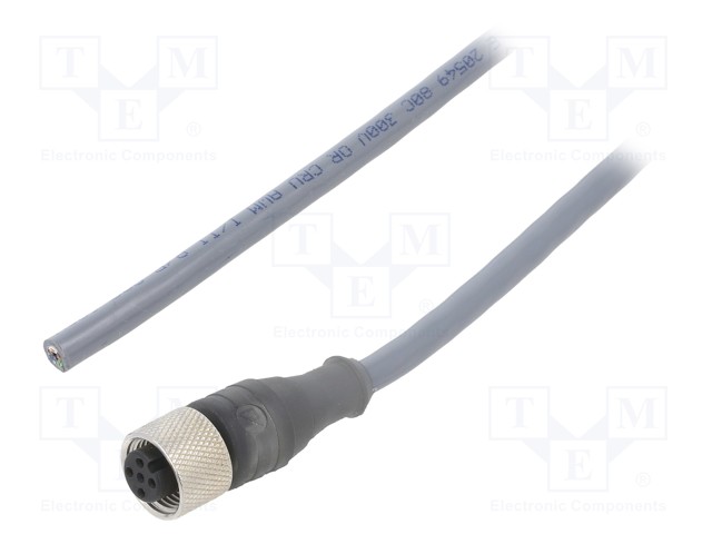 Connection lead; M12; PIN: 5; straight; 3m; plug; 63VAC; 2.2A; IP67