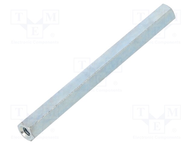 Screwed spacer sleeve; Int.thread: M4; 75mm; hexagonal; steel