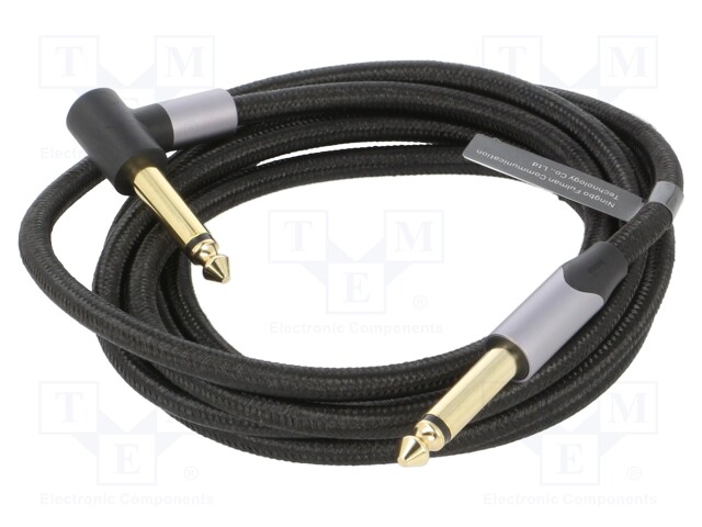 Cable; Jack 6,35mm plug,both sides; 2m; Plating: gold-plated