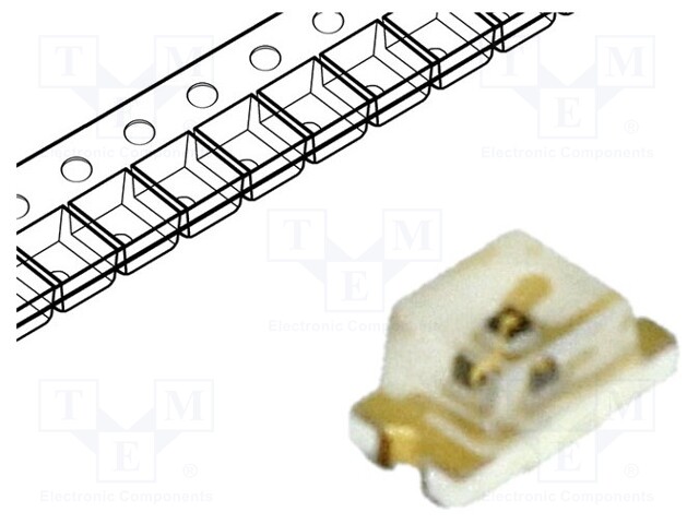 LED; SMD; 0603; orange; 45÷90mcd; 1.6x0.8x0.8mm; 130°; 2÷2.4V; 20mA