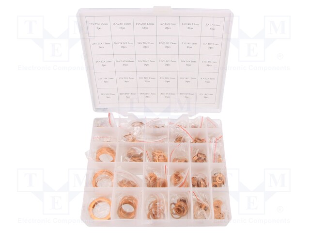 O-ring set; copper; metric; Pcs: 568